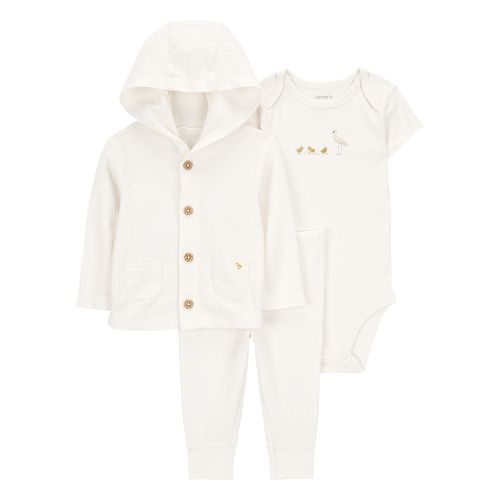 Carter´s Set 3 Piezas Campera Body Mangas Cortas Pantalon Pollitos