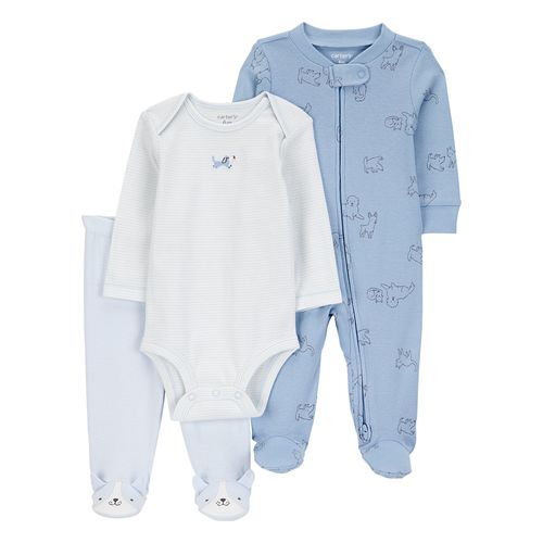 Carter´s Set 3 Piezas Osito Pijama Body Mangas Largas Pantalon