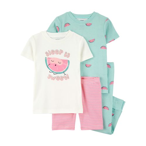 Carter´s Set 4 Piezas Pijama Algodon Remera Mangas Cortas Short Pantalon