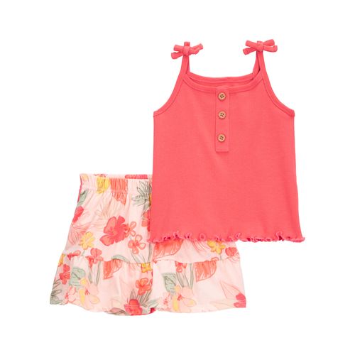 Carter´s Set 2 Piezas Remera Musculosa Pollera Short Floral
