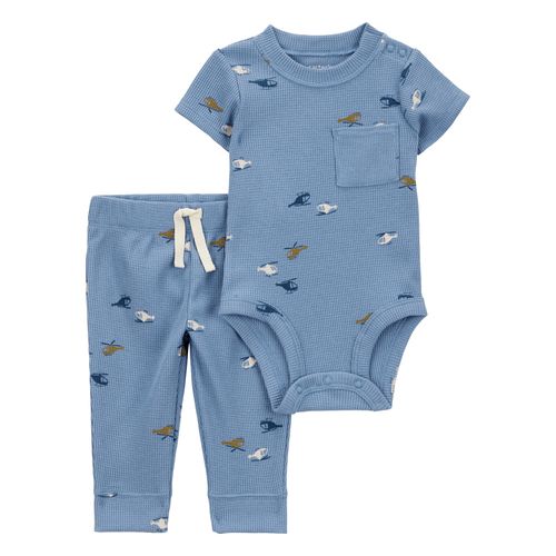 Carter´s Set 2 Piezas Body Mangas Cortas Pantalon Helicoptero