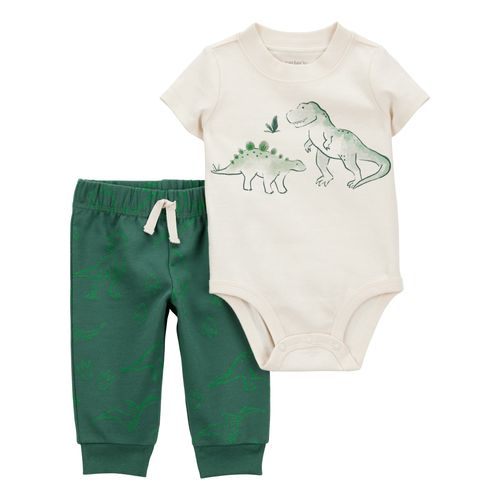 Carter´s Set 2 Piezas Body Mangas Cortas Pantalon Dinosaurios