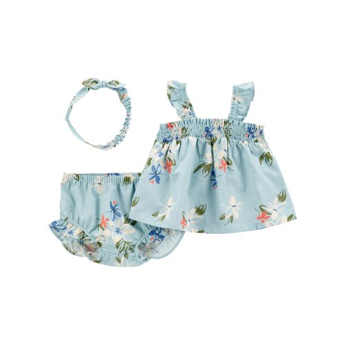 Carter´s Set 3 Piezas Remera Musculosa Short Vincha Floral