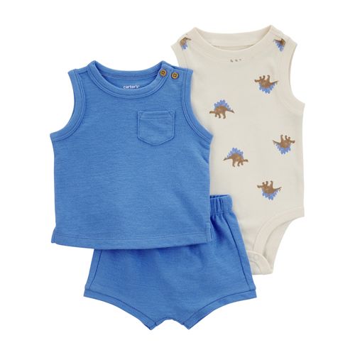 Carter´s Set 3 Piezas Body Musculosa Remera Musculosa Short Dinosaurios