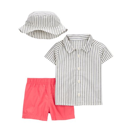 Carter´s Set 3 Piezas Camisa Mangas Cortas Short Gorro