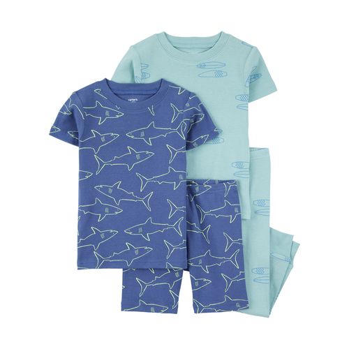 Carter´s Set 4 Piezas Pijama Algodon Remera Mangas Cortas Short Pantalon