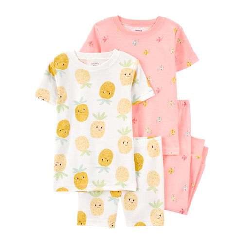 Carter´s Set 4 Piezas Pijama Algodon Remera Mangas Cortas Short Pantalon