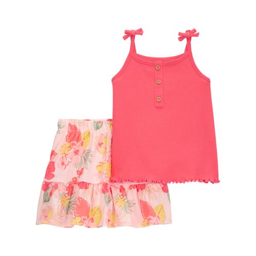 Carter´s Set 2 Piezas Remera Musculosa Pollera Short Floral