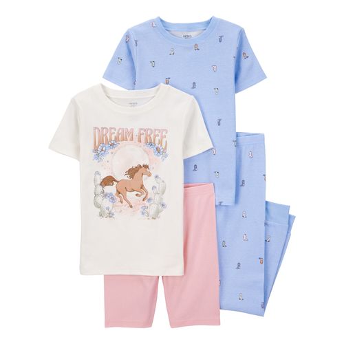 Carter´s Set 4 Piezas Pijama Algodon Remera Mangas Cortas Short Pantalon