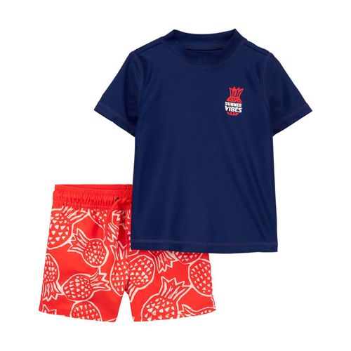 Carter´s Set 2 Piezas Traje Baño Remera Mangas Cortas Short Summer Vibes