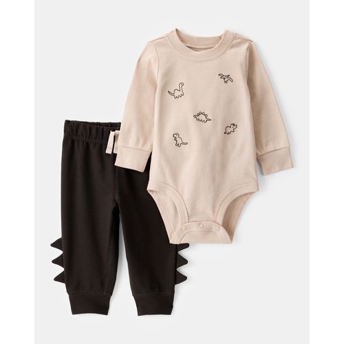 Carter´s Set 2 Piezas Body Mangas Largas Pantalon Dinosaurios