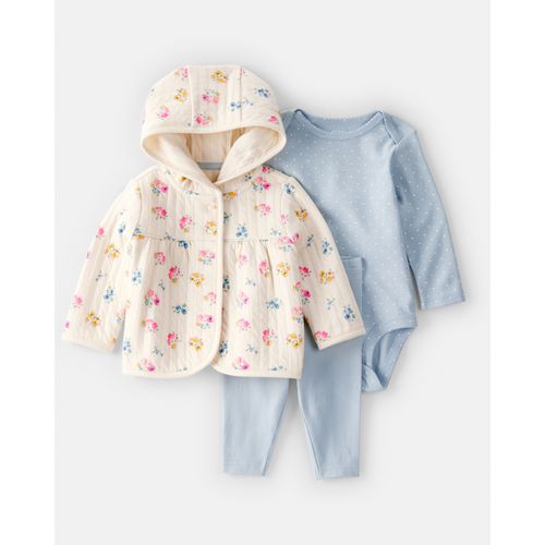 Carter´s Set 3 Piezas Body Mangas Largas Campera Pantalon
