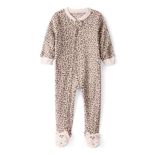 Carter´s Osito Pijama Micropolar Cierre Leopardo
