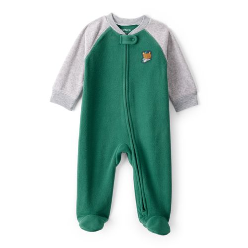 Carter´s Osito Pijama Micropolar Cierre Verde