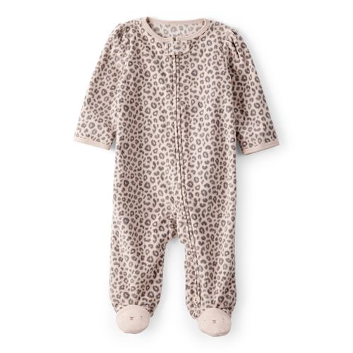 Carter´s Osito Pijama Micropolar Cierre Leopardo