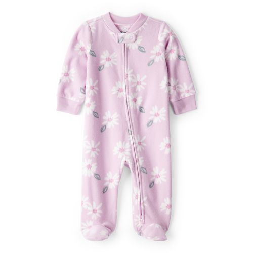 Carter´s Osito Pijama Micropolar Cierre Lila Floral
