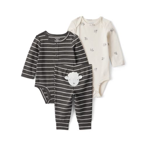 Carter´s Set 3 Piezas Bodies Mangas Largas Pantalon Ovejas