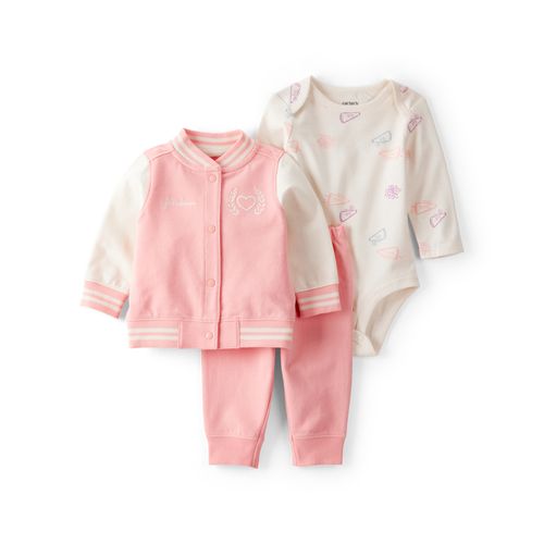 Carter´s Set 3 Piezas Body Mangas Largas Campera Pantalon