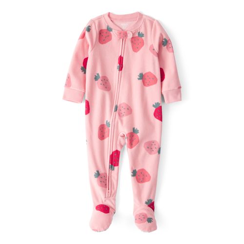 Carter´s Osito Pijama Micropolar Cierre Frutilla