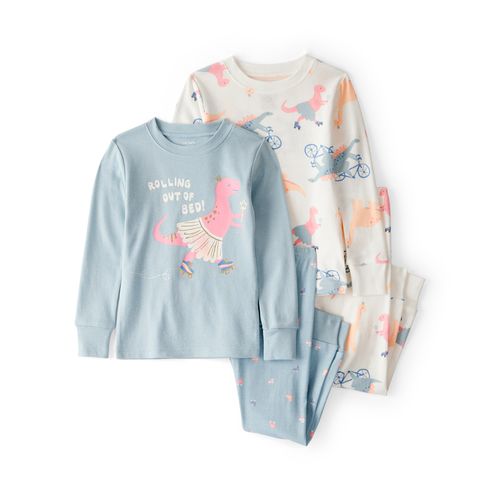 Carter´s Set 4 Piezas Pijama Algodon Mangas Largas Pantalon Dinosaurios