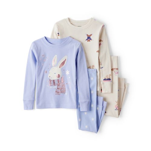 Carter´s Set 4 Piezas Pijama Algodon Mangas Largas Pantalon Conejos