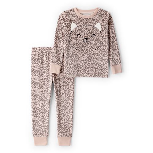 Carter´s Set 2 Piezas Pijama Plush Remera Mangas Largas Pantalon Leopardo