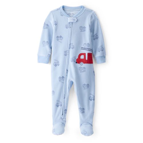 Carter´s Osito Pijama Micropolar Cierre Camion Bomberos