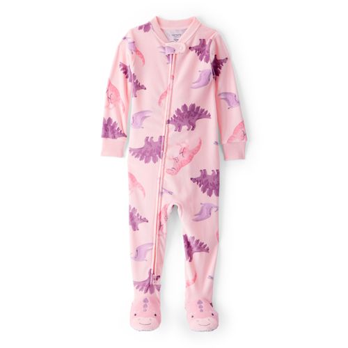 Carter´s Osito Pijama Plush Cierre Dinosaurios Rosa