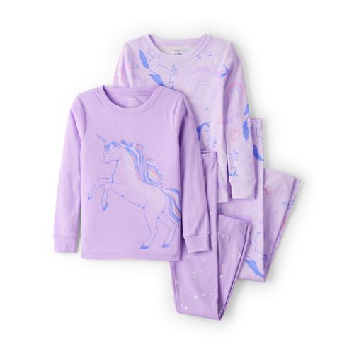 Carter´s Set 4 Piezas Pijama Algodon Mangas Largas Pantalon Unicornios