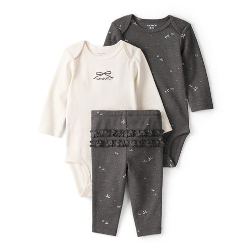 Carter´s Set 3 Piezas Bodies Mangas Largas Pantalon Amour