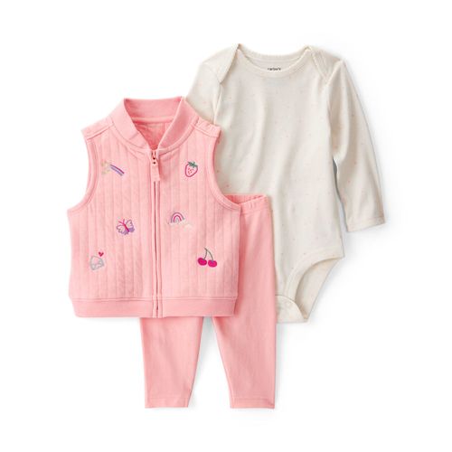Carter´s Set 3 Piezas Body Mangas Largas Chaleco Pantalon