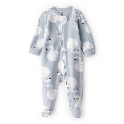 Carter´s Osito Pijama Cierre Micropolar Cisnes Celeste