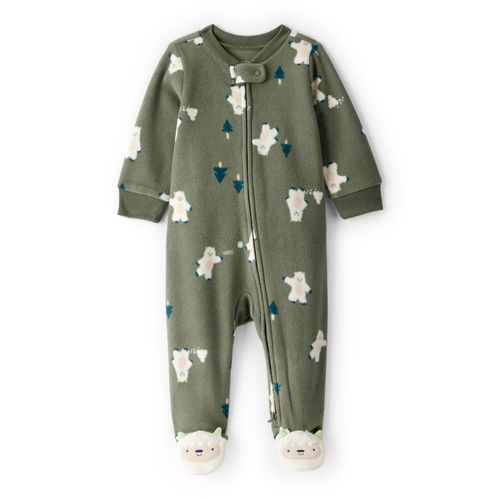 Carter´s Osito Pijama Cierre Micropolar Verde