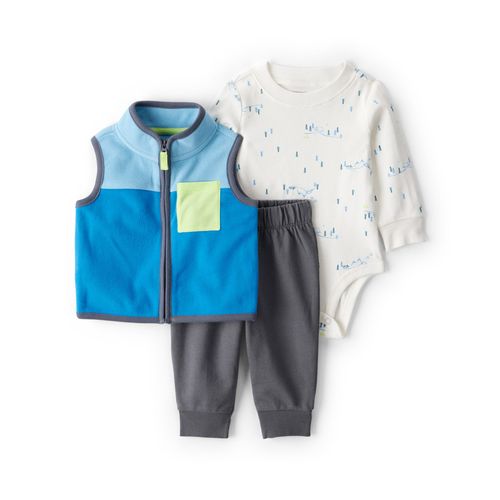 Carter´s Set 3 Piezas Body Mangas Largas Chaleco Micropolar Pantalon