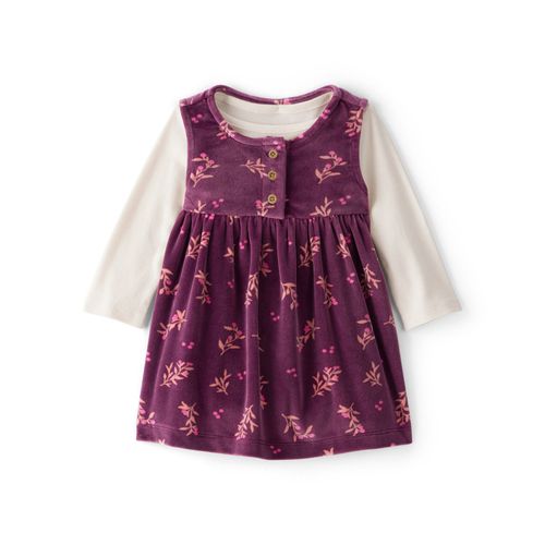 Carter´s Set 2 Piezas Body Mangas Largas Vestido Aterciopelado Floral Violeta