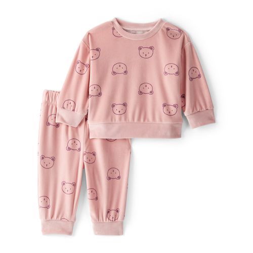 Carter´s Set 2 Piezas Buzo Pantalon Aterciopelado Ositos Rosa