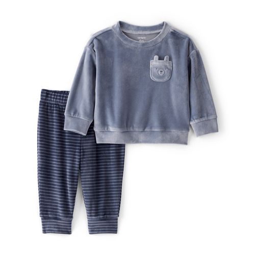 Carter´s Set 2 Piezas Buzo Pantalon Aterciopelado Azul