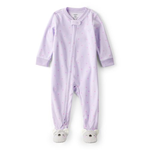 Carter´s Osito Pijama Micropolar Cierre Lila Koalas