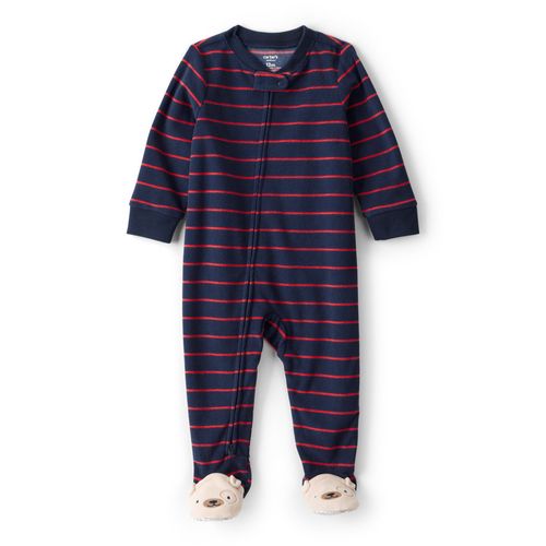 Carter´s Osito Pijama Micropolar Cierre Rayado Perrito