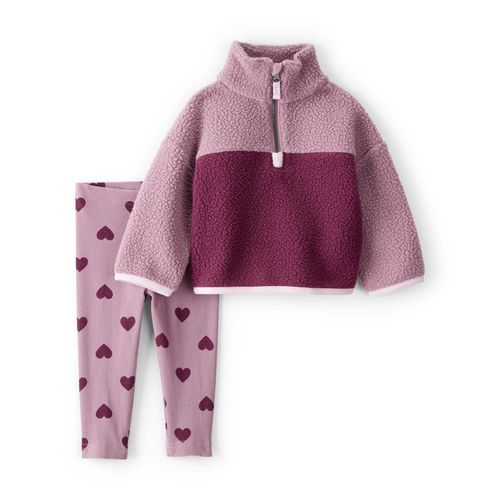 Carter´s Set 2 Piezas Buzo Sherpa Pantalon Corazones