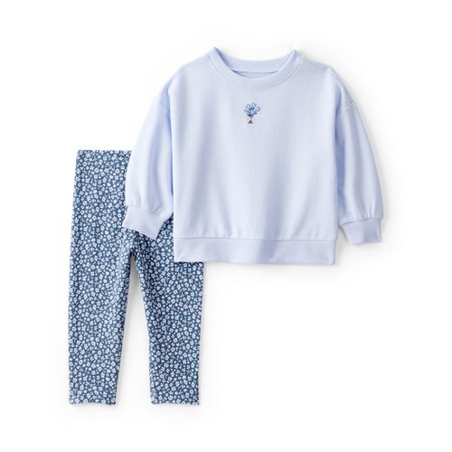 Carter´s Set 2 Piezas Buzo Pantalon Floral Celeste