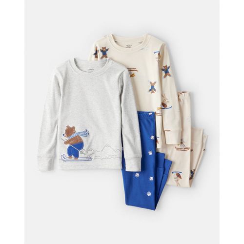 Carter´s Set 4 Piezas Pijama Algodon Mangas Largas Ositos