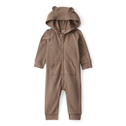 Carter´s Enterito Mangas Largas Capucha Orejitas Cierre Marron