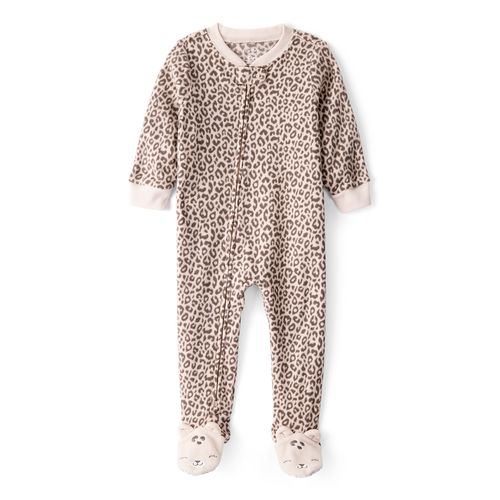 Carter´s Osito Pijama Micropolar Cierre Leopardo
