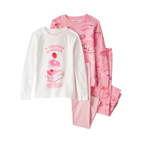 Carter´s Set 4 Piezas Pijama Algodon Remeras Mangas Largas Pantalones Tortas