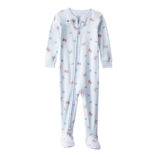 Carter´s Osito Pijama Cierre Algodon Mariposas Celeste