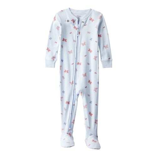 Carter´s Osito Pijama Cierre Algodon Mariposas Celeste