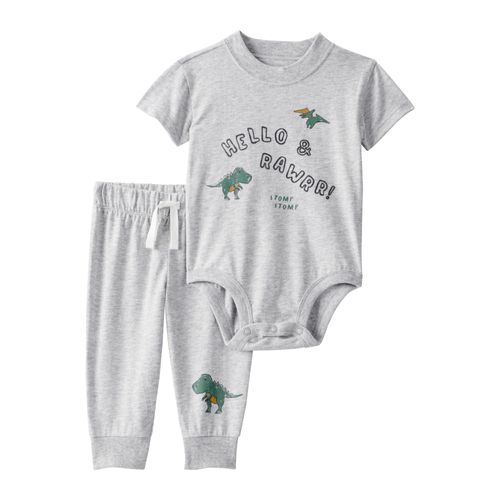 Carter´s Set 2 Piezas Body Mangas Cortas Pantalon Dinosaurios