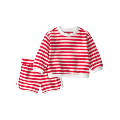 Carter´s Set 2 Piezas Buzo Short Rayado Blanco Rojo