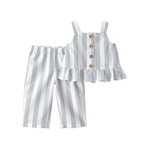 Carter´s Set 2 Piezas Musculosa Pantalon Rayado Celeste Blanco